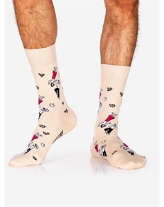 Носки с рисунками St.Friday Socks x Sock Club Moscow, Отдыхающие, Бежевый St. friday