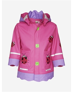 Непромокаемая куртка без подклада "Божья коровка" для девочки, Розовый Playshoes