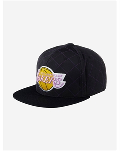 Бейсболка с прямым козырьком MITCHELL NESS HHSS1212-LALYYPPPBLCK Los Angeles Lakers NBA (черный), Черный Mitchell and ness