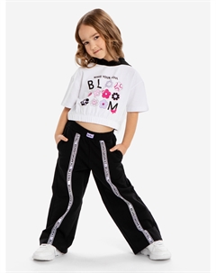 Брюки спортивные с лампасами для девочки, Черный Button blue