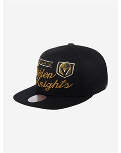 Бейсболка с прямым козырьком MITCHELL NESS 6HSSLD21213-VGKBLCK Vegas Golden Knights NHL (черный), Черный Mitchell and ness