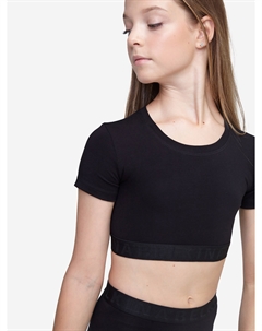 Кроп топ тренировочный хлопковый черный короткий, Черный Belkina