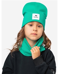 Комплект (шапка, снуд) для девочки, Зеленый Bodo