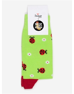 Носки с рисунками St.Friday Socks x Sock Club Moscow, Божьи коровки, Зеленый St. friday