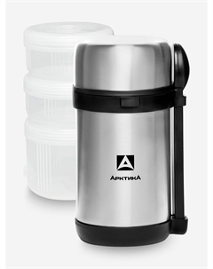 Термос вакуумный с 3-мя контейнерами "", 1500 мл, Серебряный Арктика