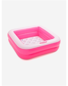 Бассейн 57100NP детский надувной "Игровая коробка" с надувным дном 86x86x25см 57л, Розовый Intex