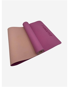 Коврик для йоги и фитнеса двусторонний, 180 х 61 х 0,8 см, двуцветный, розовый, Розовый Unix fit