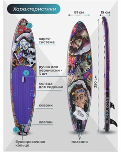 Сапборд Marilyn 11,6``, Фиолетовый Aloha zone