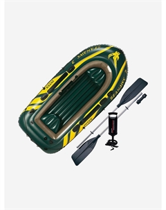 Надувная лодка 68380 SeaHawk 3 Set, Зеленый Intex