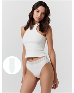 Трусы женские классические белые в наборе, 5 шт Mark formelle