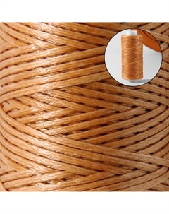 Нитки вощеные, плетеные, плоские, 150d/16, 0.8 мм, 50±2 м, светло-оранжевые Nobrand
