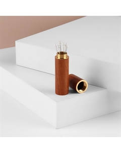 Игольница-туба, 8.5×1.7×1.7 см, коричневая Арт узор