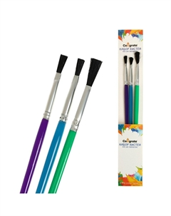Набор кистей для рисования, нейлон, 3 штуки, плоские, пластиковые цветные ручки, международный размер Calligrata