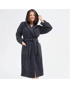 Халат махровый женский с капюшоном Dark Grey Bio-textiles