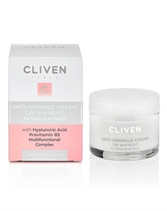 Крем против морщин для лица и шеи с гиалуроновой кислотой 50 Cliven