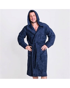Халат махровый мужской с капюшоном Dark blue Bio-textiles