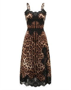 Платье из шелка и хлопка Dolce&gabbana