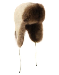 Шапка-ушанка из меха норки и соболя Victoria kusenkova