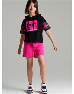 Комплект трикотажный для девочек: фуфайка (футболка), шорты Playtoday tween