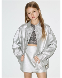 Рубашка из экокожи с эффектом металлик для девочек Sela