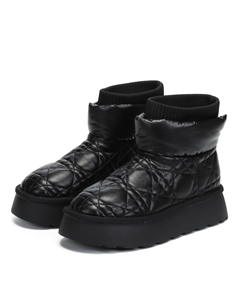 Черные угги из кожи и текстиля Respect