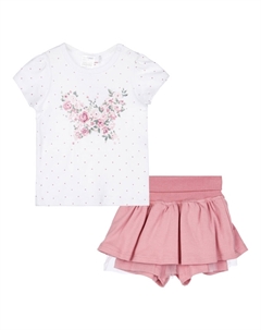 Комплект трикотажный фуфайка футболка юбка шорты Playtoday