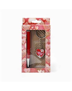 Набор подарочный 2 в 1, ручка, брелок-сердечко Nobrand