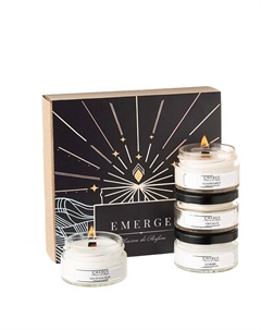 Набор 4 ароматических свечи (Шампанское, Ель, Мандарин, Баунти) Emerge