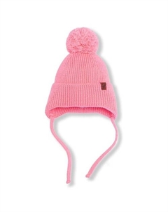 Шапка вязаная на завязках с помпоном (роза) Toucan for kids