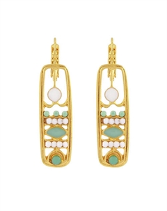 Серьги Papyrus, со смолой, стразами, бусинами Taratata