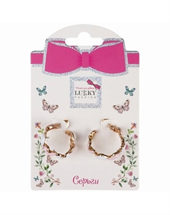 Серьги-колечки Витые сердечки Lukky