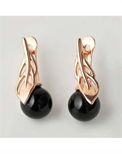 Серьги с жемчугом покрытые золотом Shine&beauty