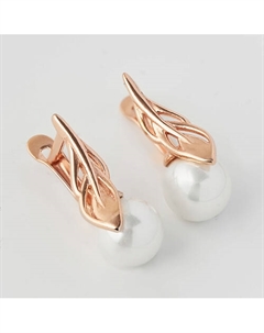 Серьги с жемчугом покрытые золотом Shine&beauty