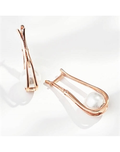 Серьги с жемчугом покрытые золотом Shine&beauty