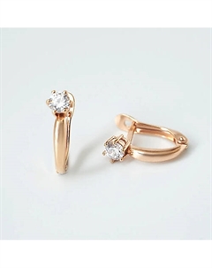 Серьги покрытые золотом с фианитом Shine&beauty