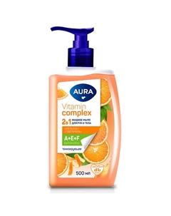 Vitamin Complex Жидкое мыло 2в1 для рук и тела Апельсин и витамины 500 Aura