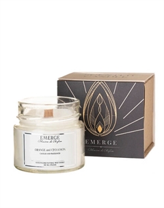 Свеча ароматическая Апельсин-Корица с деревянным фитилем 100 Emerge
