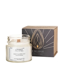 Свеча ароматическая Табак Бергамот с деревянным фитилем 100 Emerge