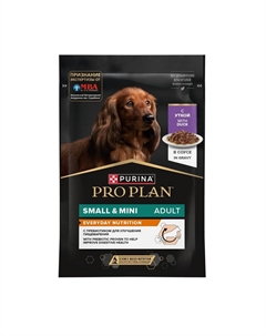 Корм для собак Opti savour для мелких и карликовых пород, с уткой в соусе пауч 85г Purina pro plan