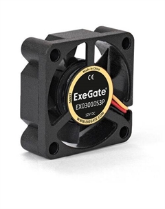 Вентилятор EX281210RUS 30мм, 3-pin, 10000об/мин, 28.5 дБ, черный, OEM Exegate