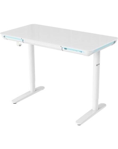 Стол компьютерный CS-EGD-WT-LED, электропривод, закаленное стекло, белый Cactus