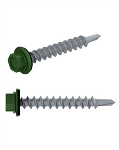 Саморез кровельный SMP2-95218-70 4.8х35 мм цинк, шайба с прокл., PT1, RAL 6002 (70 шт.) Starfix