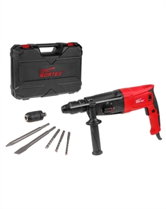 Перфоратор RH 2629 RH262901129, в чемодане + (2 зубила, 3 сверла) 800 Вт, 3.0 Дж, 26 мм, 4 режима, SDS-plus, Б Wortex