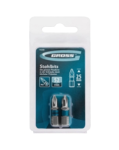 Набор бит 11349 PH1х25, сталь S2, 2 шт. Gross