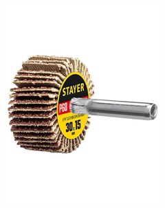 Круг шлифовальный лепестковый, 36606-060 (d30 x 15 мм, P60, на шпильке d6 мм) Stayer