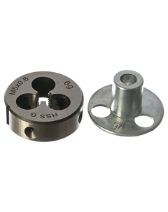 Плашка MDG508 D-DRIVE 052861 круглая ручная с направляющей в наборе М5х0.8, HSS, Ф25х9 мм Thorvik