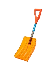 Лопата для уборки снега Сибртех 61673, поликарбонат, 270х360х840 мм, стальной черенок, усиленная