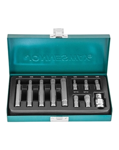 Набор вставок-бит S29H4111S 047395 10 мм DR SPLINE с переходником, 11 предметов Jonnesway