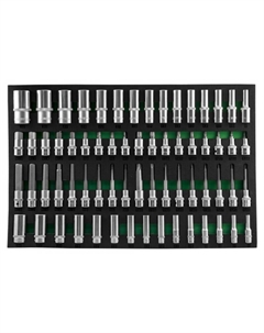 Набор головок торцевых глубоких и насадок торцевых S04HD4366SV, 3/8", 1/2"DR 1/2"DR с вставками-битами в EVA ложементе 560x400 мм, 66 предме Jonnesway