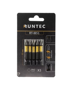 Бита ударная RT-IB51 Diamond Coating H6.35 50мм PH2 5шт. Runtec